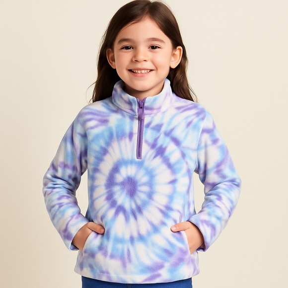 NWT btween Girls’ Tie-Dye Fleece Pullover 7 - Picture 1 of 12